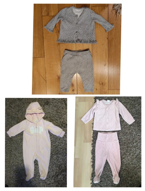 Baby Girl 3-6 Months Clothes Bundle Pjs Pyjamas,Tracksuitloutfit, Gap Allinone