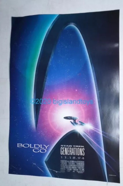 Star Trek 1994 Generations Boldly Go Original Mini Movie Poster 13 x 20