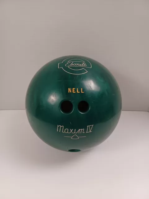 Vintage Ebonite Maxim IV Emerald Green Swirl 12 lb 3 oz Bowling Ball