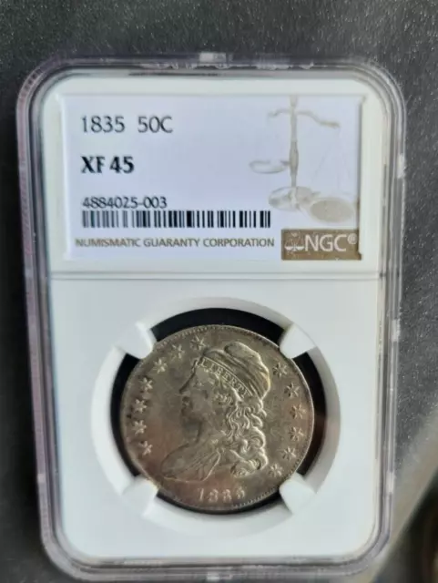 1835 capped bust half dollar NGC xf  45