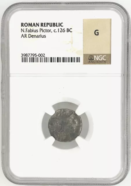 Roman Republic, N. Fabius Pictor, c.126 BC  AR Denarius GRADED GOOD By NGC