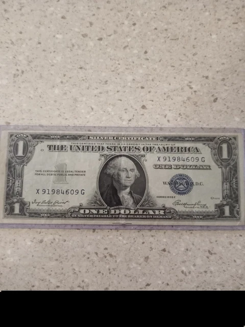 Series 1935 E Blue Seal $1.00 One Dollar Silver Certificate Note Crisp Good...