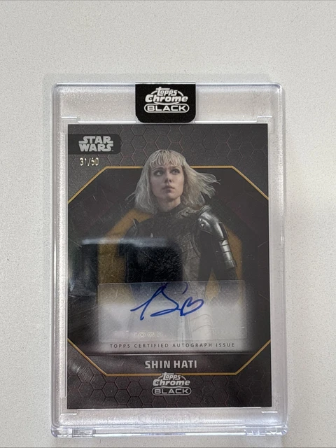 2024 TOPPS CHROME Black Star Wars Shin Hati Auto /50 Gold 2024 TOPPS CHROME Black Star Wars Shin Hati Auto /50 Gold