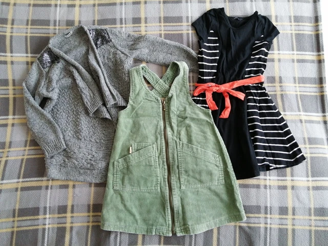 Girls 2 Dresses And Cardigan Bundle Age 5-6 Years