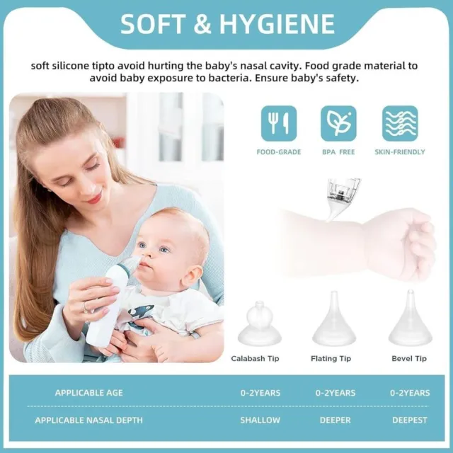 Nasal Aspirator for Baby, Rechargeable Electric Baby Nose Sucker Nursery Home