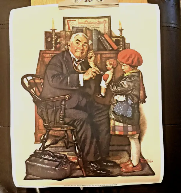 (3) Vintage Art Norman Rockwell Lithographs "The Doctor and The Doll" 1972