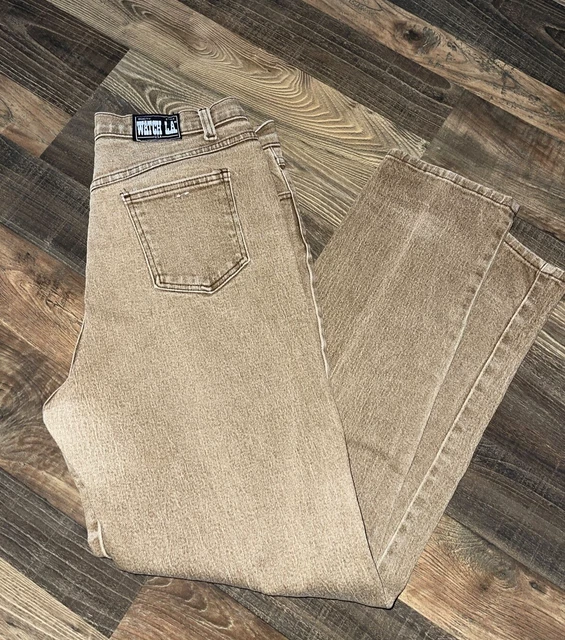 Watch LA High Waisted Mom Jeans 17/18 Ankle Stretch Beige  Made in USA