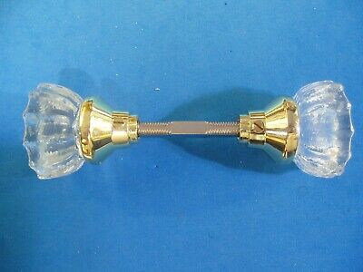 Glass Door Knobs With Brass Finish Base Vintage Style 3
