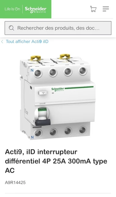 Interrupteur Différentiel Thomson 63A Type AC - Protection Électrique 30mA Pour Tableau