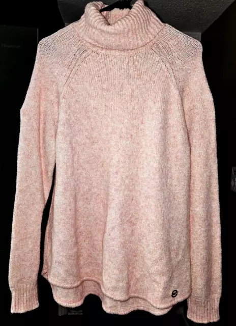 Michael Kors Cable Knit Turtleneck Pink Sweater Women's Size L