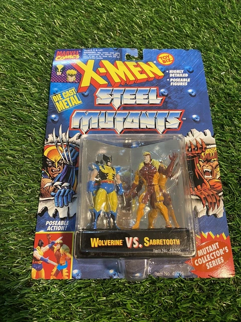 1994 X-MEN Steel Mutants Wolverine Vs Sabretooth Action Figures NEW  Die Cast
