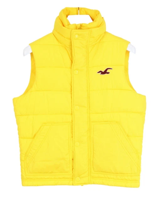 HOLLISTER GILET HOMME Petit Fermeture Eclair Haut Cou Matelasse Rembourre Jaune EUR 56 70 PicClick FR