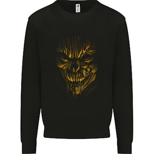 Demon Skull Devil Satan Grim Reaper Gothic Mens Sweatshirt Jumper