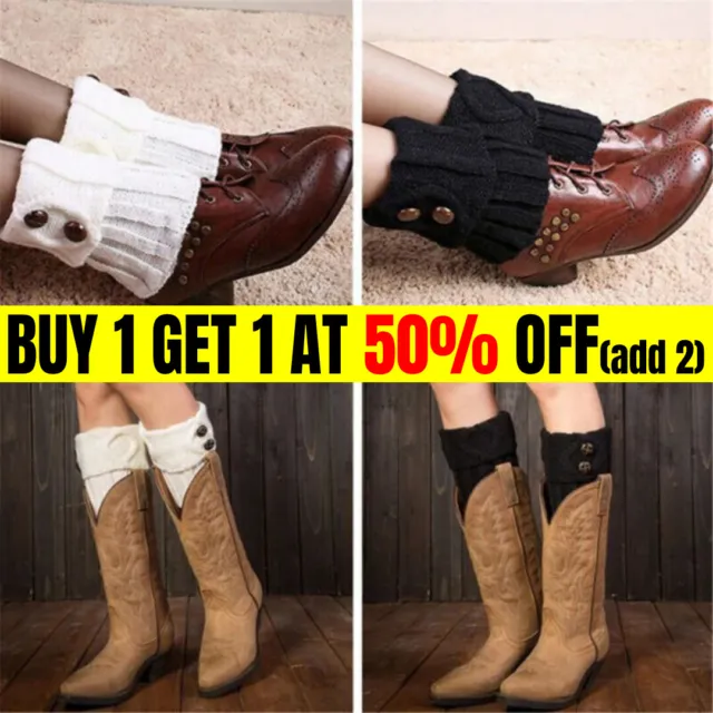 New Ladies Short Leg Warmers Crochet Cuffs Ankle Toppers Knitted Trim Boot  Socks