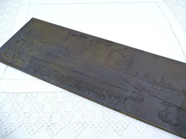 Large Antique German Cast Iron Wall Plaque by Ahlmann Carlshütte Fondery Hamburg