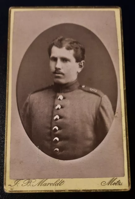 Foto Cdv Portrait Soldat Uniform Regiment 8 Fotograf Metz Frankreich 1.WK