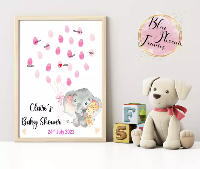 BABY SHOWER - Finger Print - Fun Keepsake - INK INCLUDED - Personalised - A4