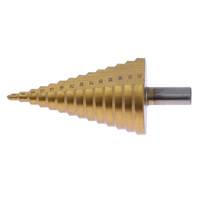 Punta per trapano a gradini in acciaio ad alta velocità 4-42 mm per trapano a fori in legno metallo-xp
