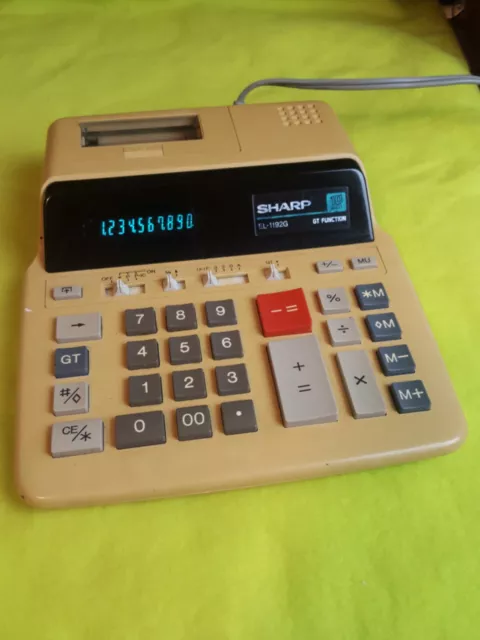 Vintage Sharp EL-1192G - 10 Digit GT FunctIon Calculator Print Adding Machine