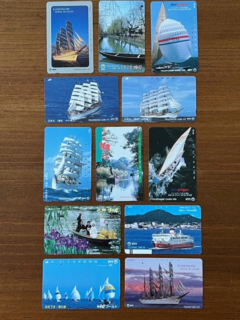 12 Japanese Telephone Cards - No stored value - Boats / Ships Japan - US SELLER