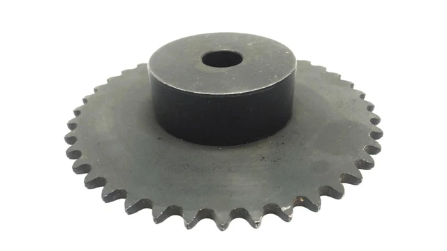 thumbnail image 2 of 8 Speed Chain Uxcell 12 Tooth Roller Sprocket B Type, #25 Chain, Single Strand 1/4" Pitch, 8mm Bore Black Oxide C45 Carbon Steel With Set Screws For 2 of 13