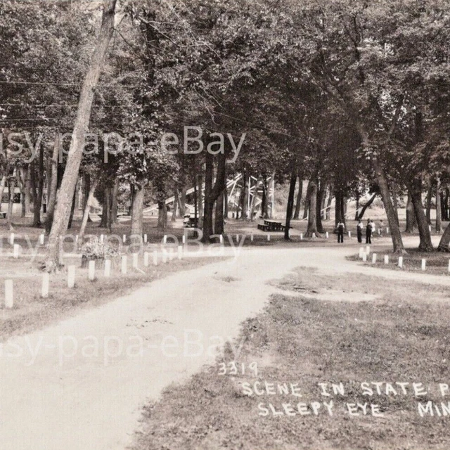 VINTAGE 1900S RPPC Scene In State Park Sleepy Eye Minnesota Postcard