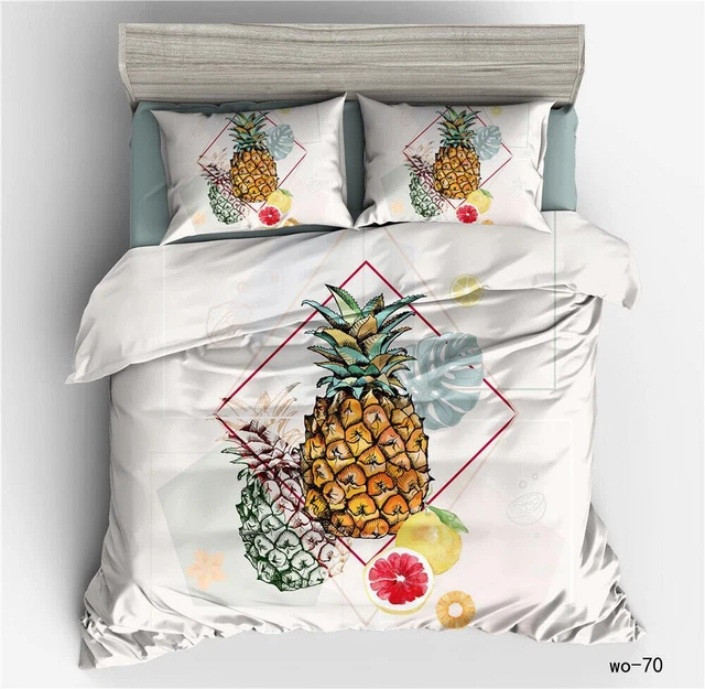 FRUIT PINEAPPLE FOOD Print Quilt Duvet Cover Set Bedclothes Comforter