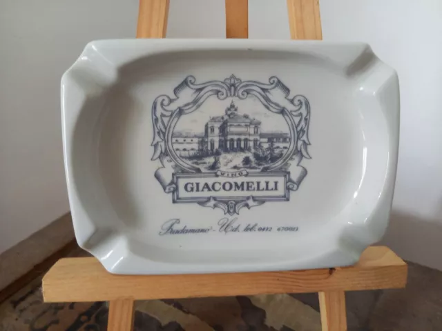 VINO GIACOMELLI Pradamano cendrier publicitaire ancien porcelaine Richard Ginori