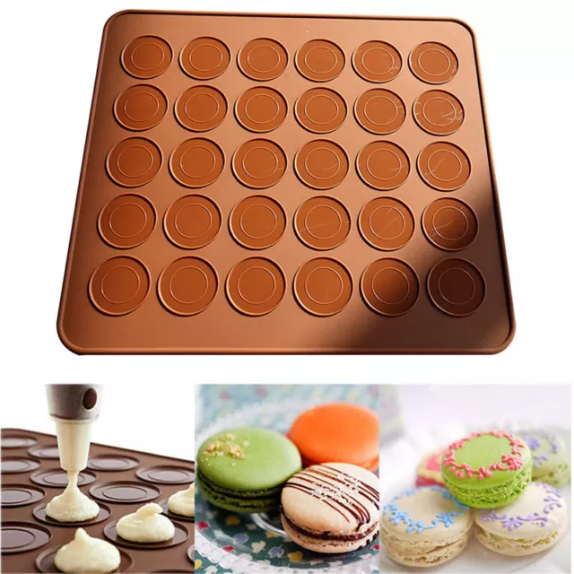 30 Cavity  Pastry Cake Macaron Macaroon Oven Baking Mould Sheet Mat