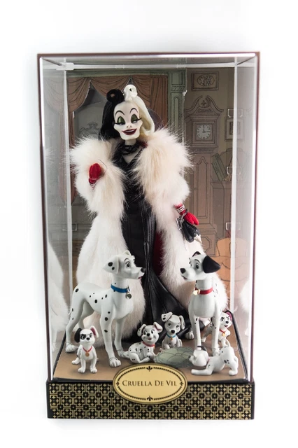 DISNEY STORE DESIGNER Fairytale Cruella De Vil & Dalmatians