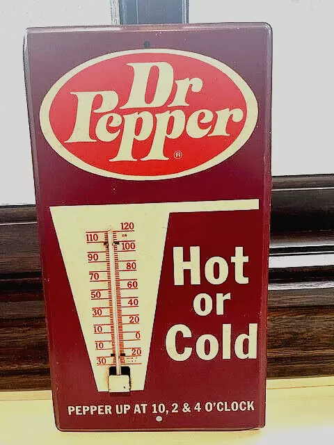 Dr. Pepper Advertising Tin, Wall Hanging Temperature Display