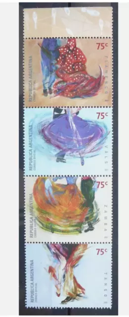 Argentina Stamps 2001 Traditional Dances Tango Flamingo Folk Zamba Waltz Mnh