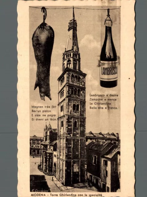 Modena Torre Ghirlandina con le specialità salumi vino F. piccolo  spedita
