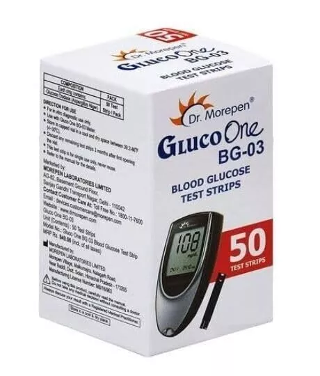 Dr. Morepen BG-03 tiras reactivas de glucosa en sangre paquete de 50