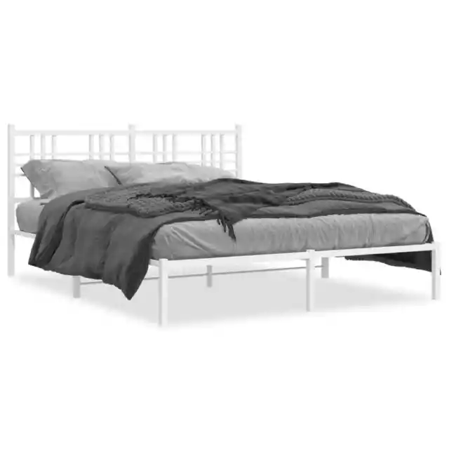 Estructura de cama con cabecero metal blanca 160x200 cm vidaXL