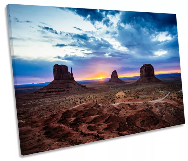 Monument Valley Sunset CANVAS WALL ART Picture Print Single