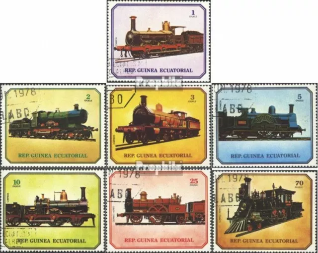 Äquatorial-Guinea 1361-1367A (kompl.Ausg.) gestempelt 1978 Lokomotiven