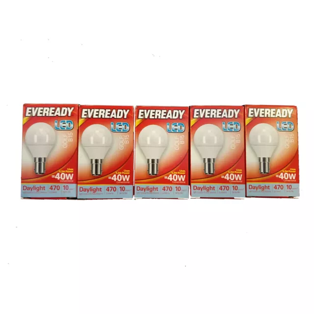 Bombillas de golf LED Eveready 5,2 W = 40 W LED blanco cálido golf B22-E27-B15-E14