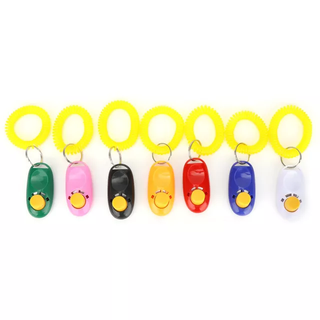 7Pcs Pet Dog Cat Puppy Wrist Clicker Trainer Réglable Formation Guidant Espr Qcs