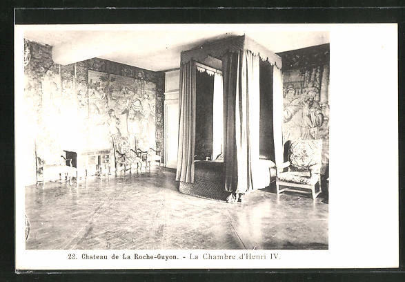 CPA la Roche-Guyon, Le Château, La chambre d´Henri IV