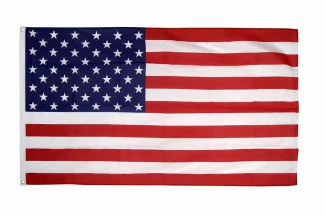 United States USA Large Flag 5 x 3 FT - 100% Polyester With Eyelets - America