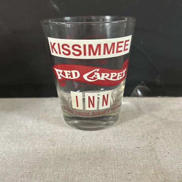 1970s Red Carpet Walt Disney World Hotel Kissimmee FL Whiskey Rocks Glass