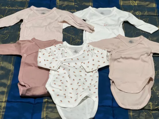 LOTTO 5 BODY Petit Bateau bimba 3 mesi 60 cm 100 Cotone Maniche Lunghe EUR 19 99 PicClick IT