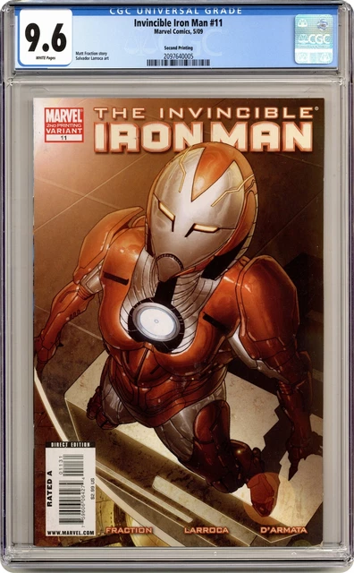Invincible Iron Man #11B Larroca Variant 2nd Printing CGC 9.6 2009 2097640005