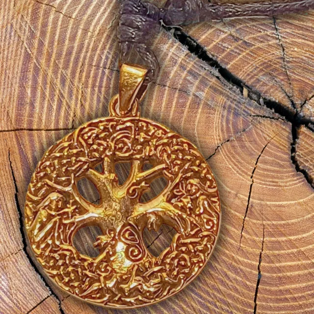 prächtiger Yggdrasil, keltischer Lebensbaum, Bronze Anhänger