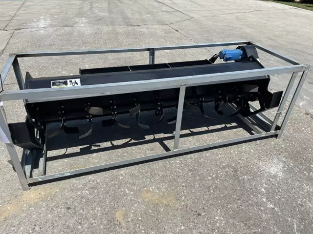 72" Rotary Tiller Cultivator Soil Conditioner Hydraulic Skid Steer Attachment