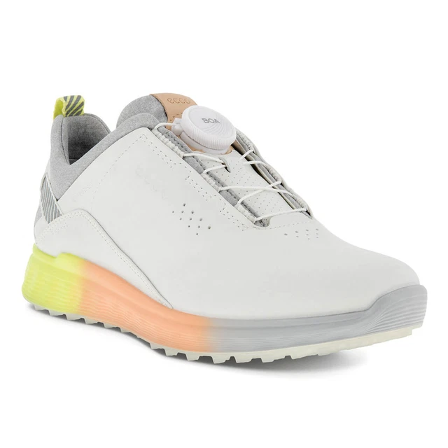 Ecco Femmes Golf S3 Boa Isotherme Pro Chaussures - Blanc / Sunny Citron - UK 7.5