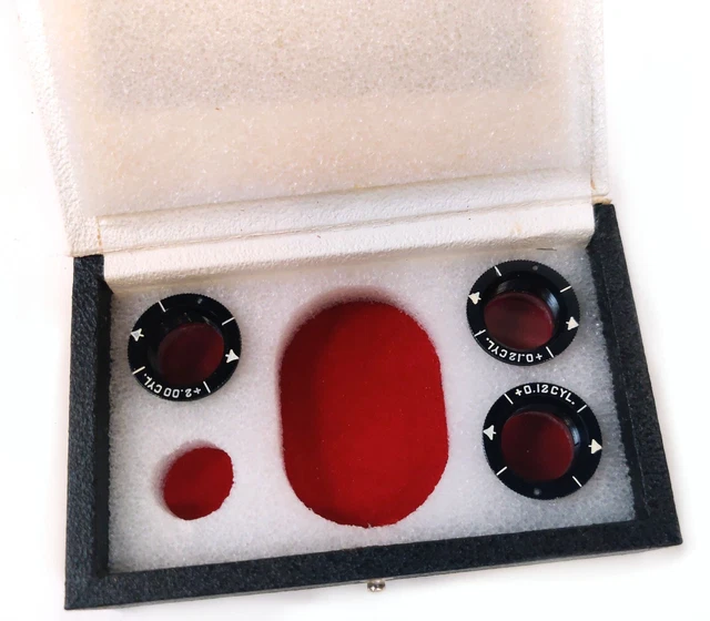 American Optical Cylinder Phoroptor Lens Set +0.12 Cyl and +2.00 cyl