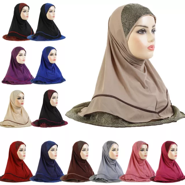 Muslim Khimar Hijab Women One Piece Amira Pull On Ready Head Scarf Wrap Islamic