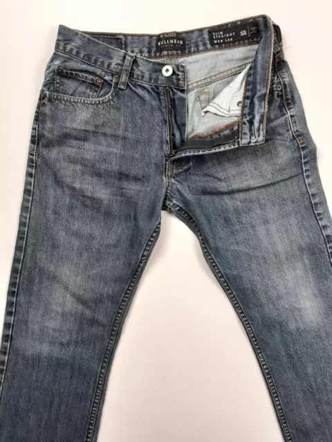 Bull Head Denim Co Mens Jeans 30x30 Blue Slim Straight Leg Zip Fly Dark Wash